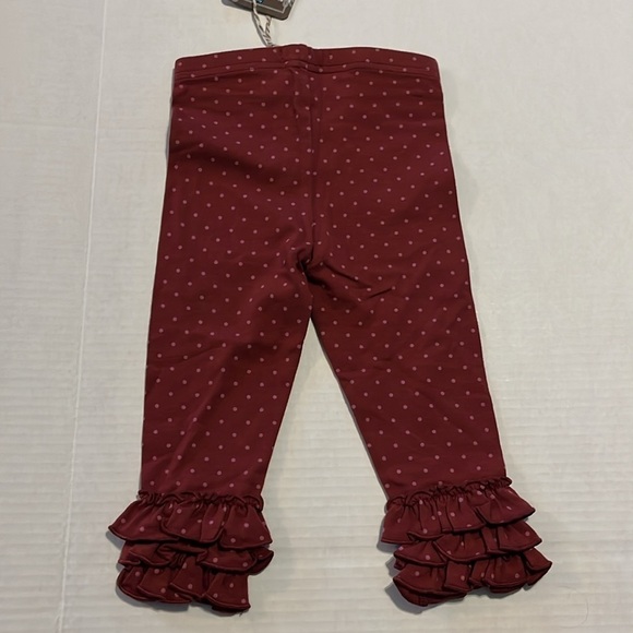 NWT-Matilda Jane-12-18 m-burgundy&purple polkadots,ruffled cuffs, leggings/pants - Picture 2 of 8